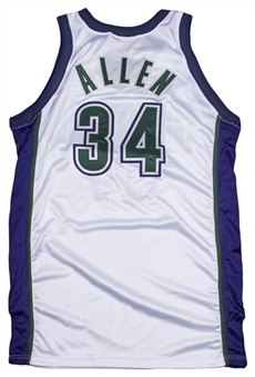 2001-02 Ray Allen Game Used Milwaukee Bucks Home Jersey 